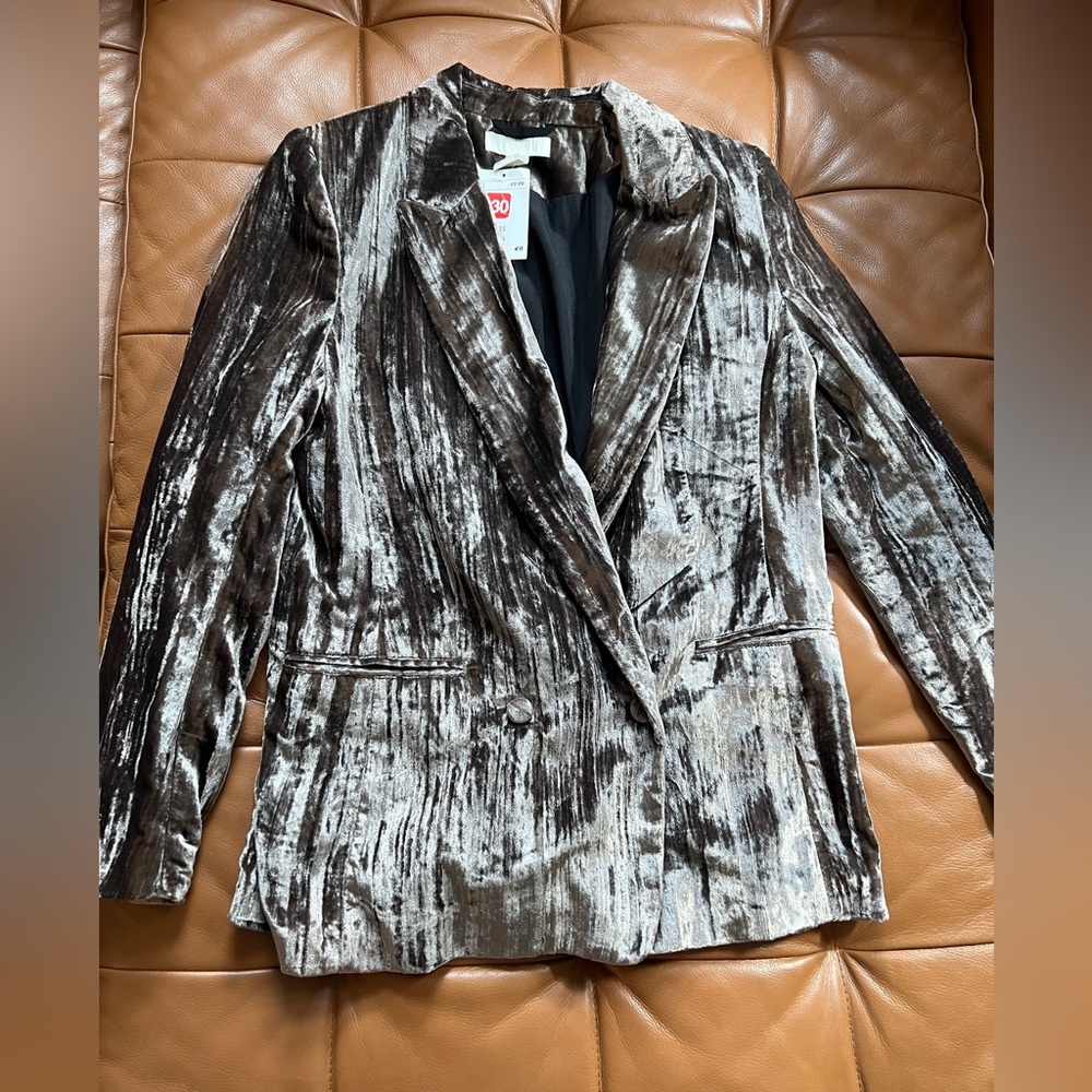 Brushed Velvet Silver/Grey Blazer